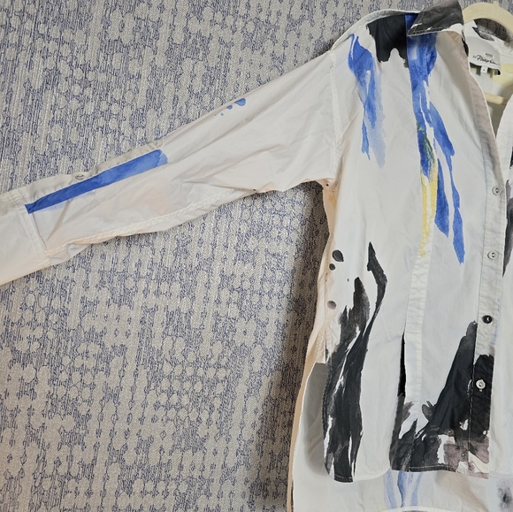 3.1 Phillip Lim Printed Collared Button Up Shirt Women's Size 0 EUC - Picture 5 of 13